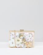 New Look Flower Box Clutch Bag - Stone
