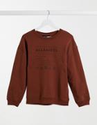 Allsaints Veda Relaxed Sweatshirt With Logo In Brown