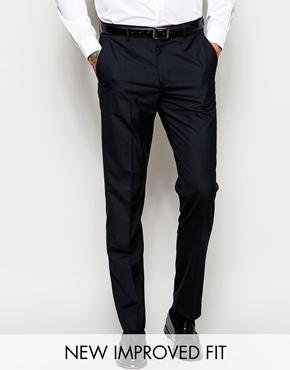 Asos Slim Fit Suit Pants In Navy Pindot - Navy