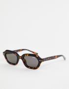 Quay Australia Anything Goes Slim Square Sunglasses In Tort - Brown