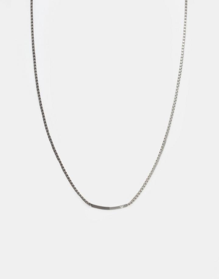 Emporio Armani Stainless Steel Chain Necklace - Silver