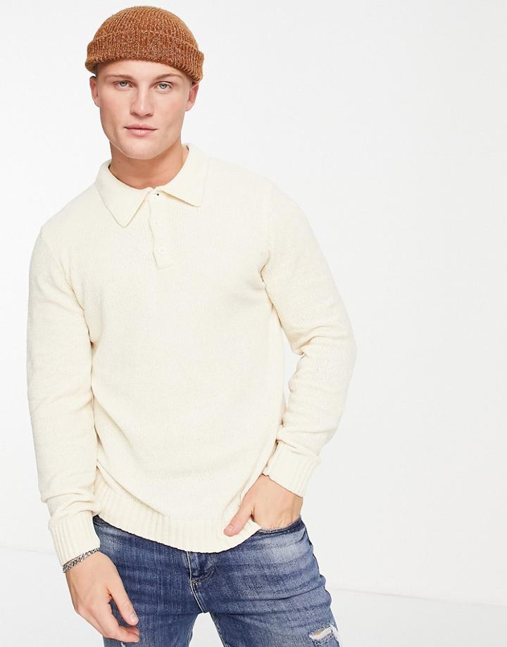 Harry Brown Half Button Collared Knit Sweater-neutral