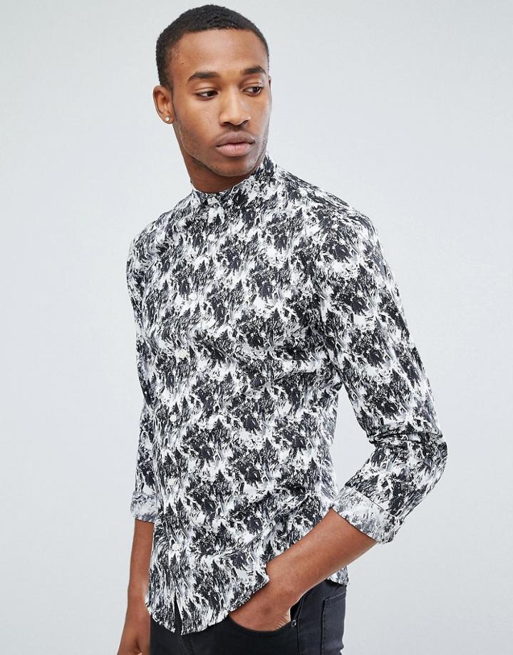 Jack & Jones Premium Slim Shirt In Print - White