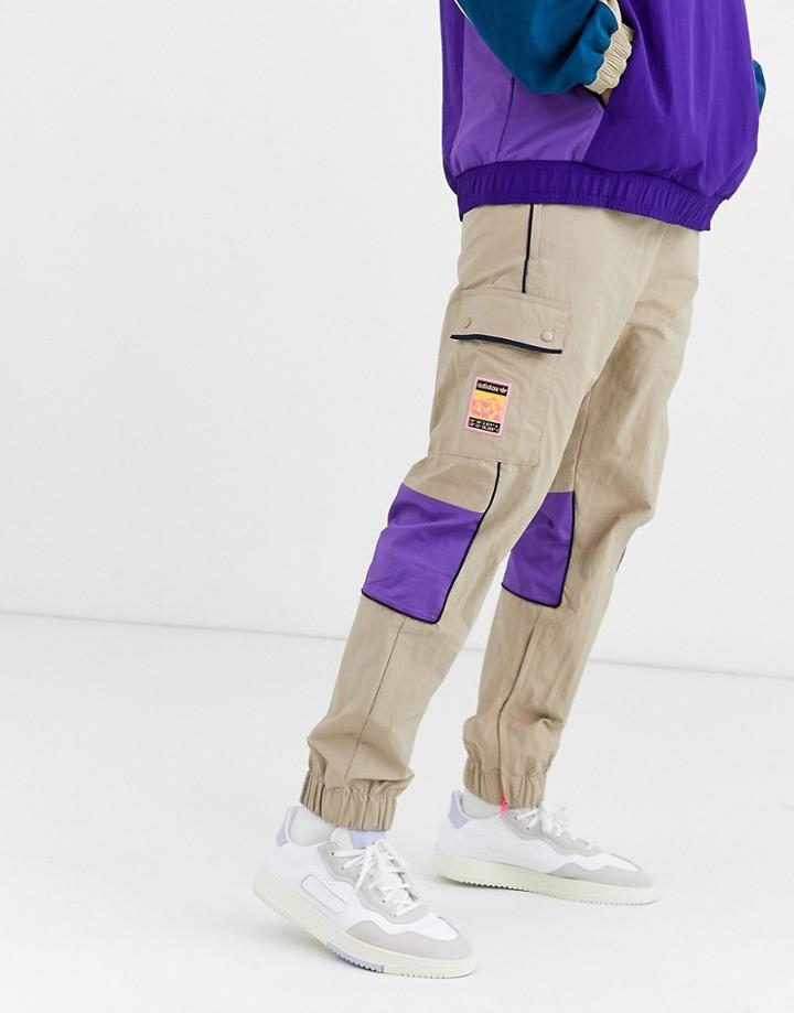Adidas Originals Adiplore Sweatpants With Cargo Pockets In Khaki-green