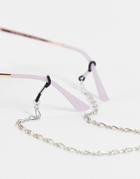 Asos Design Sunglasses Chain With Figaro Chain In Silver Tone