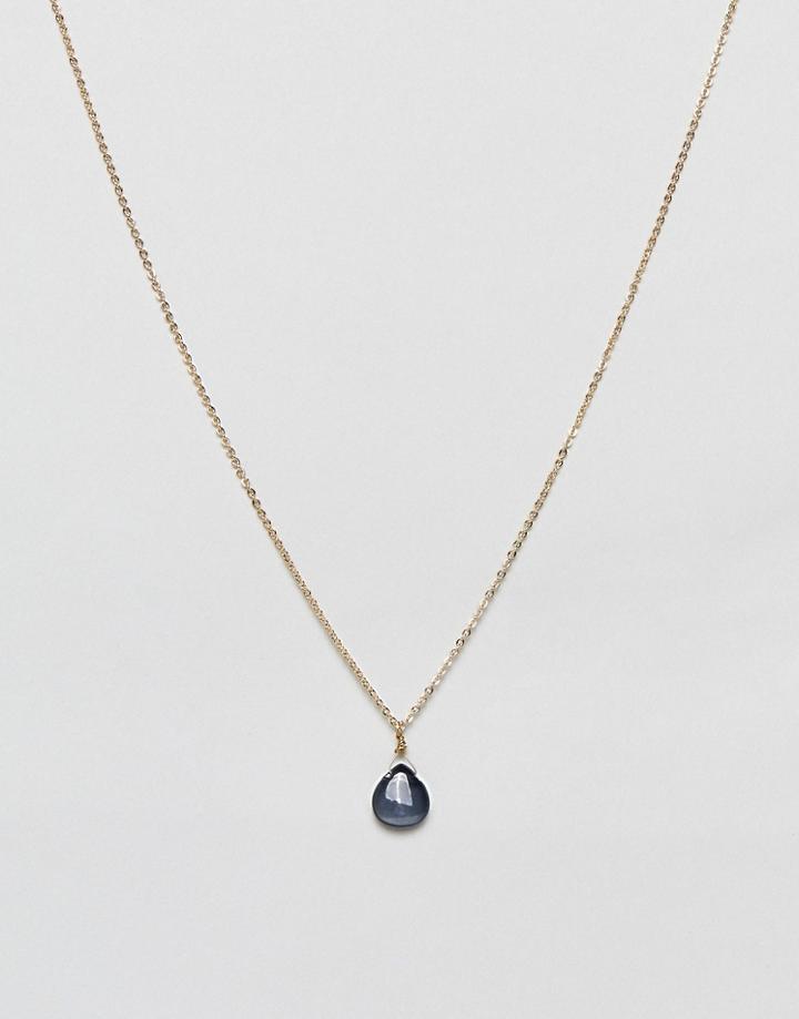 Nylon Gem Delicate Necklace - Gold