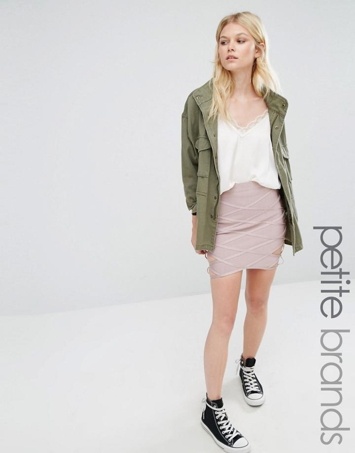 Missguided Petite Premium Bandage Mini Skirt - Purple