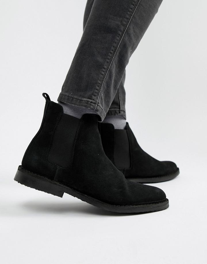 Office Iberian Chelsea Boots In Black Suede - Black