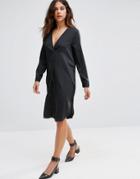 Vero Moda Oversized V Neck Dress - Black