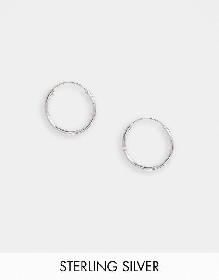 Asos Design Sterling Silver 20mm Hoop Earrings