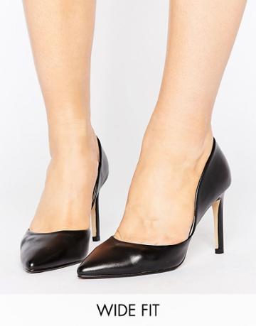 Lost Ink Wide Fit Cut Out Black Pumps - Black