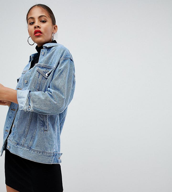 Missguided Tall Oversized Denim Jacket - Blue