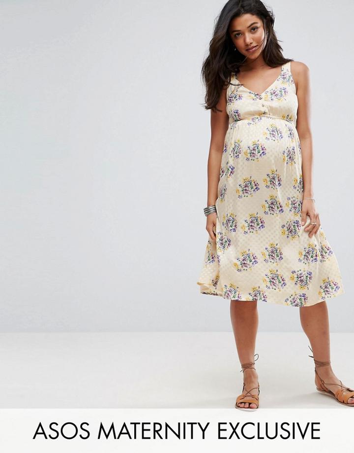 Asos Maternity Multiple Cross Back Midi Strappy Dress - Multi