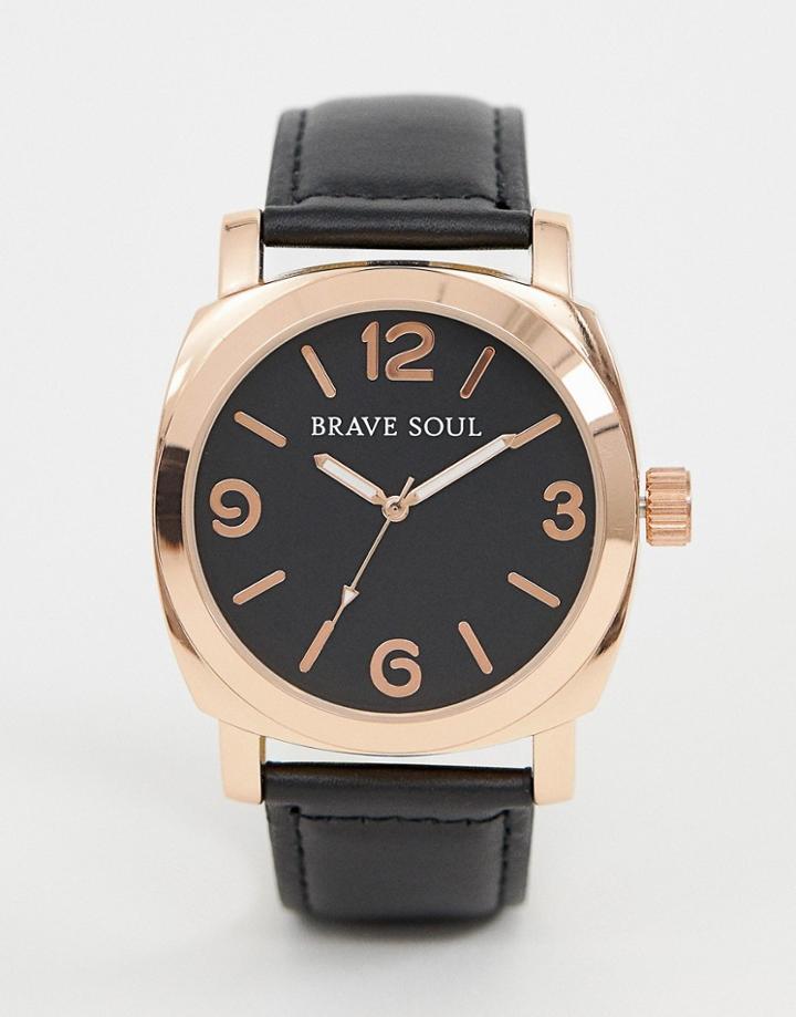 Brave Soul Mens Watch With Black Strap And Dial - Black