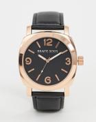 Brave Soul Mens Watch With Black Strap And Dial - Black