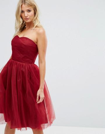 Hell Bunny Bandeau Tulle Dress-red
