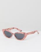 Asos Small Pointy Cat Eye Sunglasses - Pink