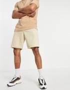 Selected Homme Loose Fit Denim Shorts In Beige-neutral