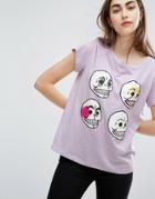 Cheap Monday Multi-skull T-shirt - Purple