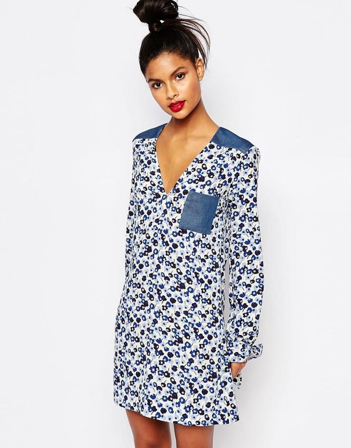Sonia By Sonia Rykiel Tunic Dress In Floral Crepe