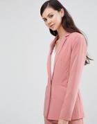 Asos Tall Soft Lux Longerline Occasion Blazer - Pink