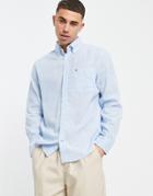Tommy Hilfiger Prescott Solid Linen Long Sleeve Shirt-blues
