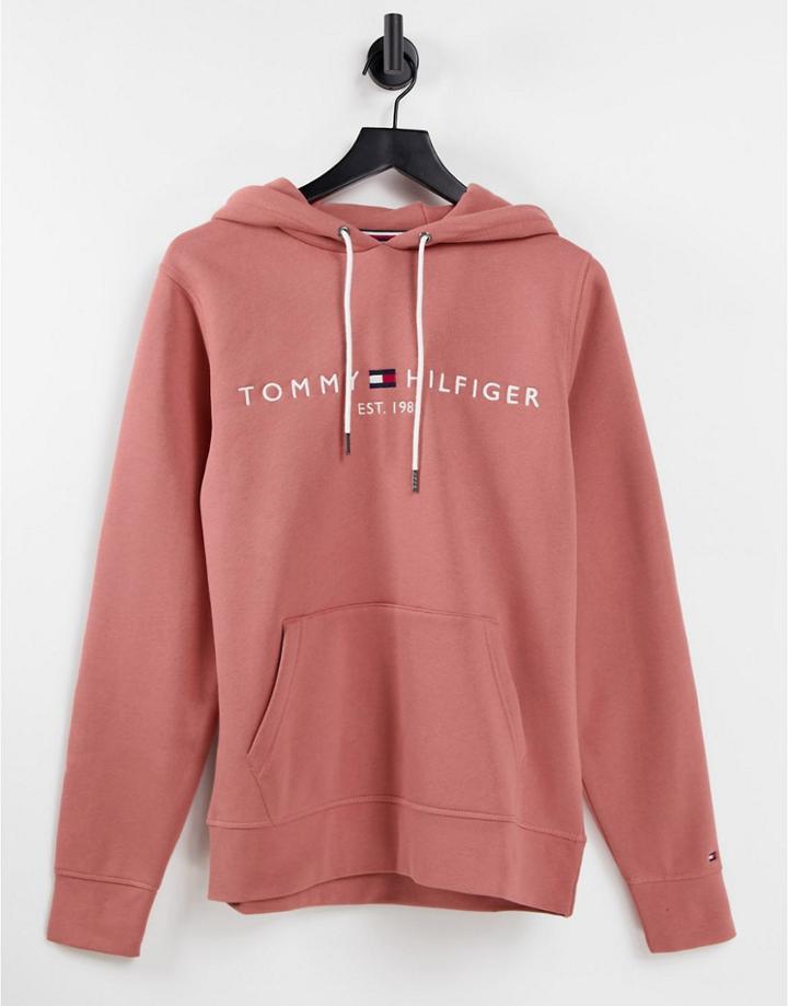 Tommy Hilfiger Classic Logo Hoodie In Orange