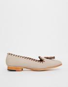 H By Hudson Vermeer Tassel Slipper Shoes - Taupe