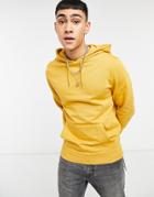Asos Design Organic Hoodie In Yellow