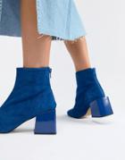 Asos Design Rome Leather Ankle Boots-blue