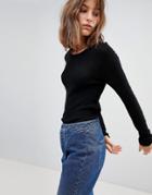 Just Female Tamoko Sheer Knit Sweater - Black