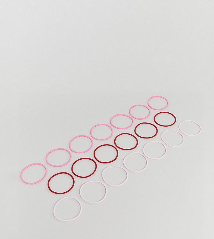 Asos Pack Of 20 Mixed Basic Hair Ties - Multi