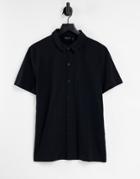 Asos Design Organic Muscle Fit Jersey Shirt In Black