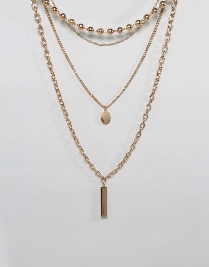 Aldo Multi Row Necklace In Gold - Gold