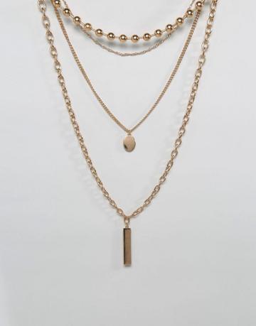 Aldo Multi Row Necklace In Gold - Gold