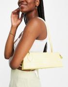 Truffle Top Handle Moc Croc Bag In Yellow