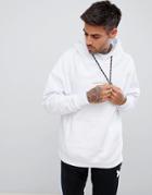 Good For Nothing Oversized Hoodie In White With Small Logo - White