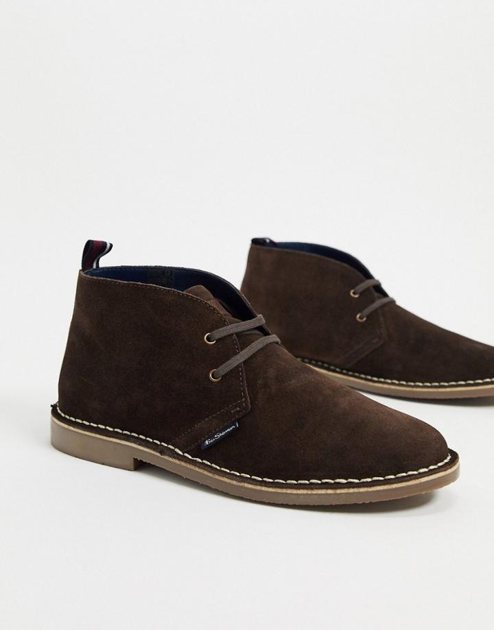 Ben Sherman Suede Desert Boots In Brown