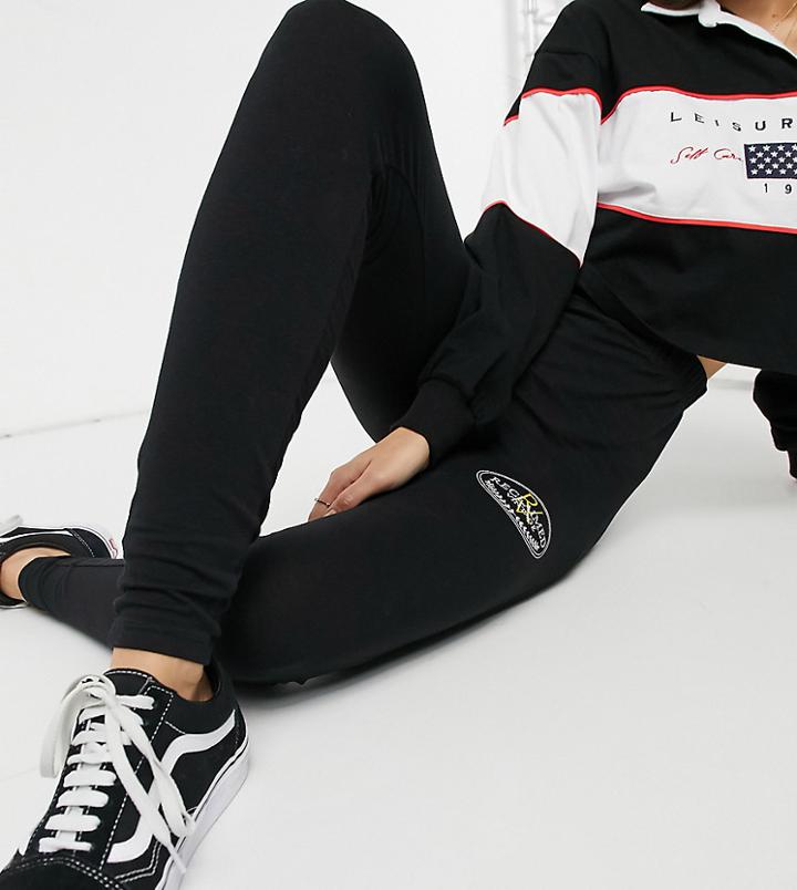 Reclaimed Vintage Inspired Leggings With Rv Crest Logo In Black