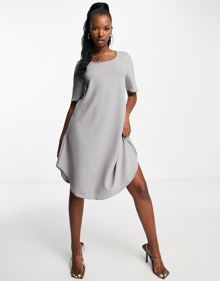 Closet London A Line Mini Dress In Taupe-purple