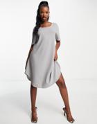 Closet London A Line Mini Dress In Taupe-purple