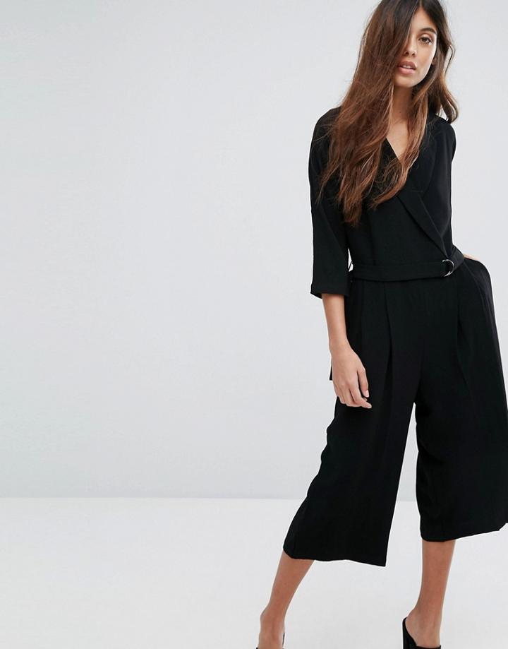 Selected Dalima 3/4 Jumpsuit - Black