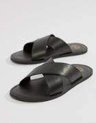 Kg By Kurt Geiger Cross Over Sandals In Black Leather - Black