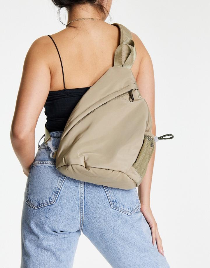 Topshop One Strap Nylon Backpack-green