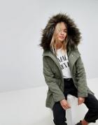 Bershka Traditional Parka Coat - Green