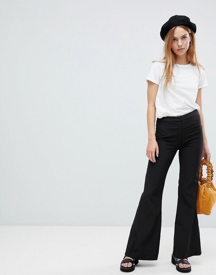 Qed London Wide Leg Pants-blue