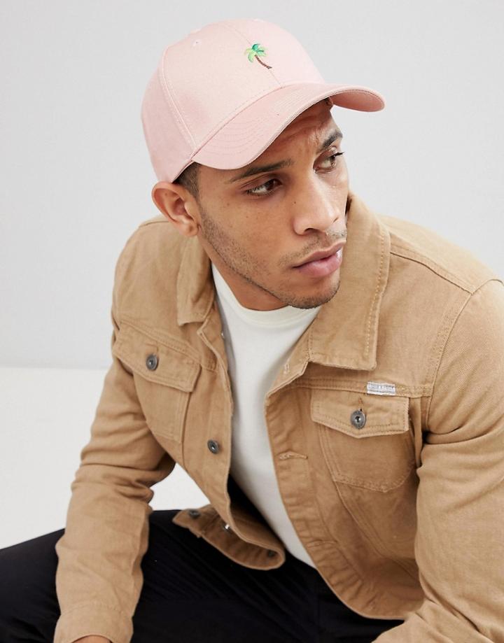 Jack & Jones Baseball Cap In Pink - Pink