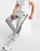 Adidas Sweatpants With Wrap 3-stripes In Gray-grey