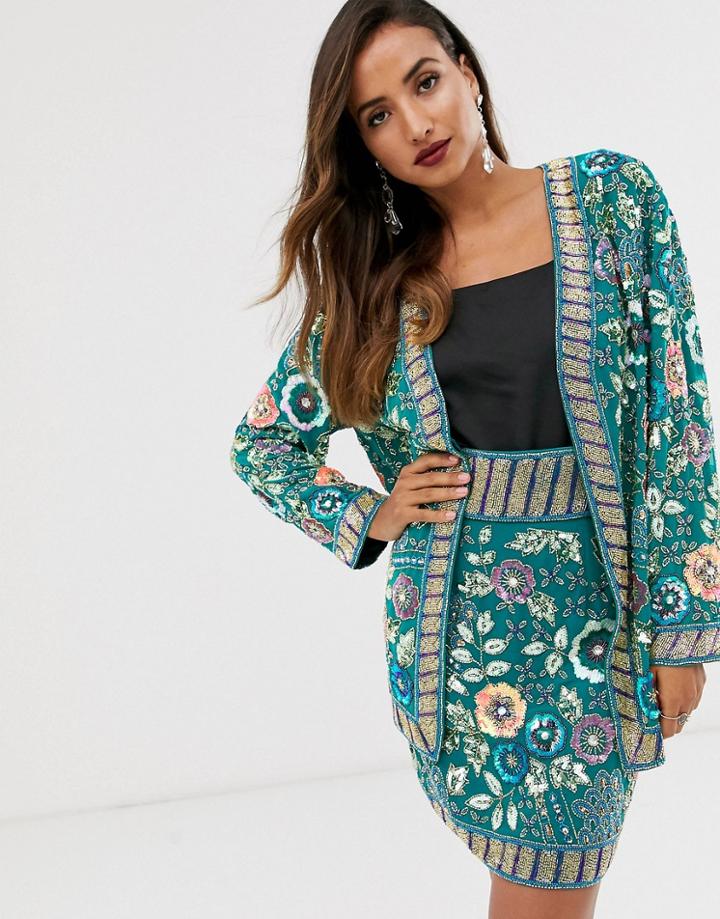 Asos Edition Floral Embellished Oversized Jacket