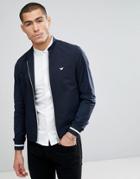 Emporio Armani Zip Through Bomber Jacket In Navy - Navy